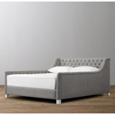 Devyn Tufted Upholstered bed  - Belgian Linen  - Grey
