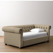 RH-Chesterfield Upholstered Daybed-Army Duck