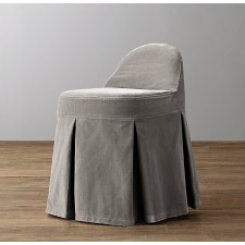 maxine vanity stool velvet custom slipcover