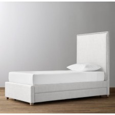 Sydney Upholstered Bed With Trundle-Brushed Belgian Linen Cotton