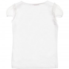 MISS BLUMARINE Girls White Mermaid T-Shirt with Silk Sleeves