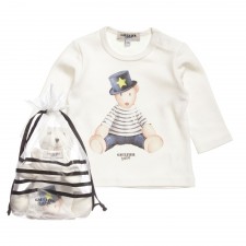 JUNIOR GAULTIER Boys Ivory Top and Soft Toy