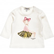 JUNIOR GAULTIER Girls Ivory Top and Soft Toy