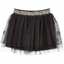YOUNG VERSACE Black Tulle 'Medusa' Skirt