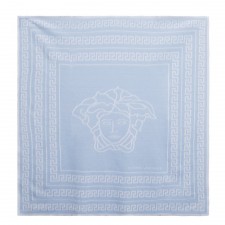 YOUNG VERSACE Blue & White Cotton 'Medusa' Blanket (80cm)