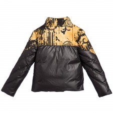 YOUNG VERSACE Boys Down Padded Black & Gold Baroque Jacket