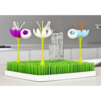 Boon STEM Grass and Lawn Drying Rack Accessory in White & Yellow