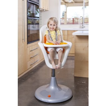Boon Flair Pedestal Highchair in Coconut/Tangerine