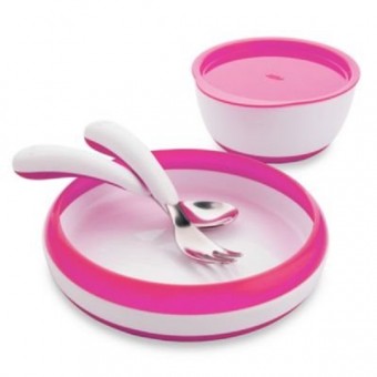 OXO Tot 4 Piece Feeding Set in Pink