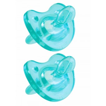 Chicco Soft Silicone Orthodontic Pacifiers - Blue - 0M+