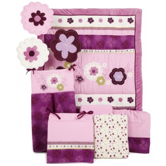 NoJo Pretty in Purple 9 Piece Crib Bedding Set