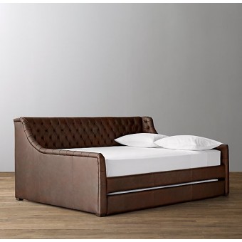 devyn tufted leather daybed with trundle