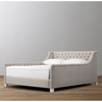 Devyn Tufted Upholstered bed  - Belgian Linen  - Dove