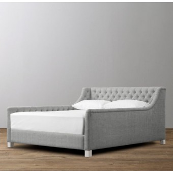 Devyn Tufted Upholstered bed  - Belgian Linen  - Mist