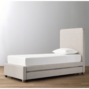 Parker Upholstered Bed With Trundle-Belgian Linen