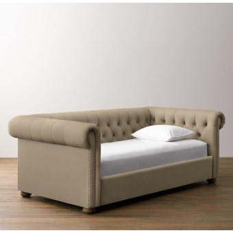 RH-Chesterfield Upholstered Daybed-Army Duck