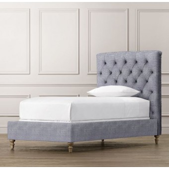 RH-Chesterfield Upholstered Bed-Perennials Textured Linen Solid