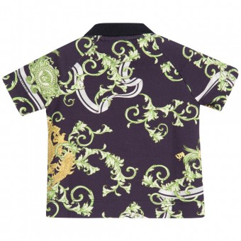 YOUNG VERSACE Baby Boys  'Dragon' Print Polo Shirt