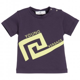 YOUNG VERSACE Baby Boys Cotton Jersey Logo T-Shirt