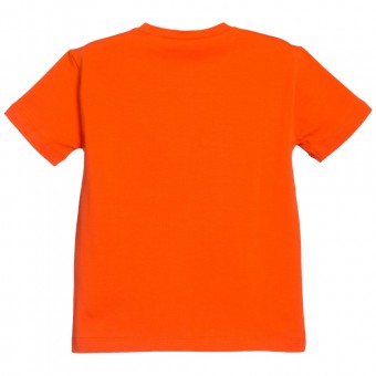 YOUNG VERSACE Boys Orange & Blue Cotton Jersey Logo T-Shirt