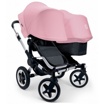 Bugaboo Donkey Duo Stroller, Extendable Canopy in Black/Soft Pink 