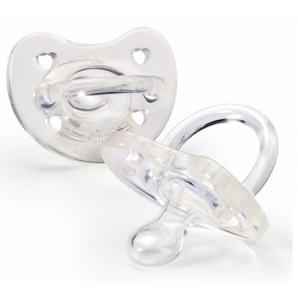 Chicco Soft Silicone Orthodontic Pacifiers - Clear - 4M+
