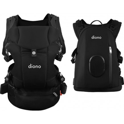 Diono Carus Complete 4-in-1 Baby Carrier + Detachable Backpack - Black