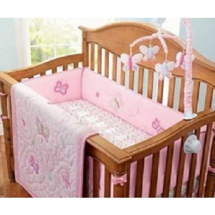 Crown Crafts Olivia 4-Piece Crib Bumper - Pink