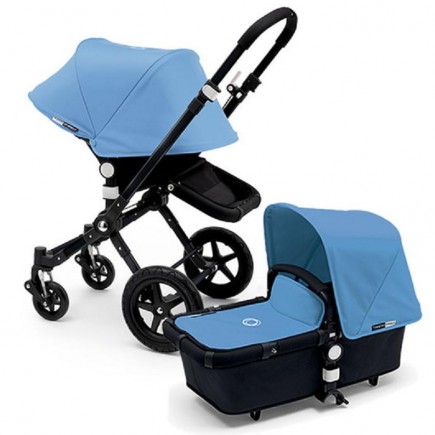 Bugaboo Cameleon 3 Stroller Extendable Canopy (2015) All Black / Ice Blue