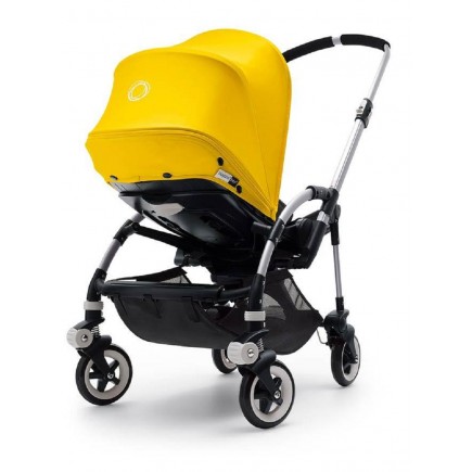 Bugaboo Bee3 Stroller, Silver - Dark Khaki/Bright Yellow