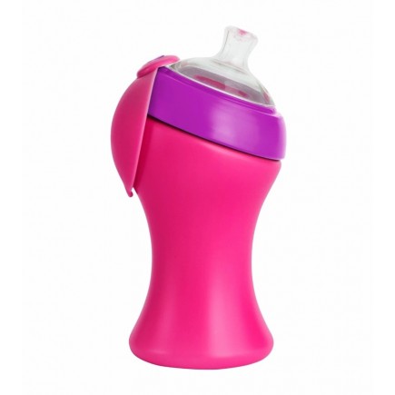 Boon SWIG Tall Spout Top Sippy Cup in Pink & Purple