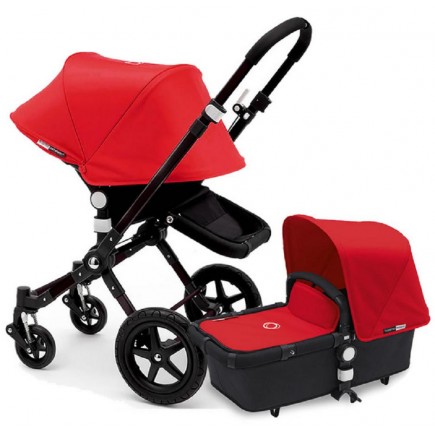 Bugaboo Cameleon 3 Stroller, Extendable Canopy (2015) All Black / Red