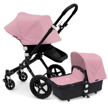 Bugaboo Cameleon 3 Stroller, Extendable Canopy (2015) All Black / Soft Pink