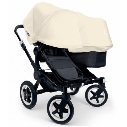 Bugaboo Donkey Duo Stroller, Extendable Canopy in All Black/Off White 