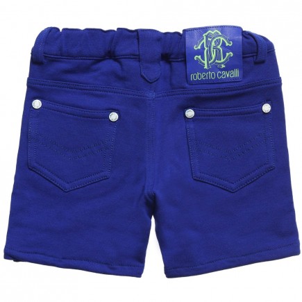 ROBERTO CAVALLI Baby Boys Blue Jersey Shorts