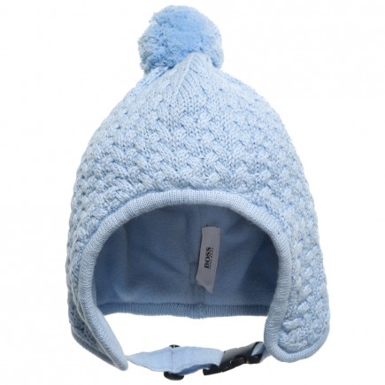BOSS Baby Boys Blue Knitted Hat with Fleece