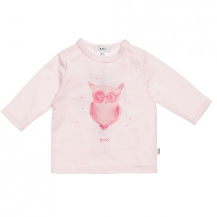 BOSS Baby Girls Pink Owl Print Top