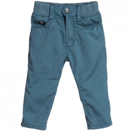 BOSS Baby Boys Teal Cotton Trousers