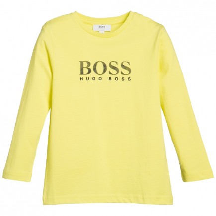 BOSS Boys Yellow Jersey Logo T-Shirt