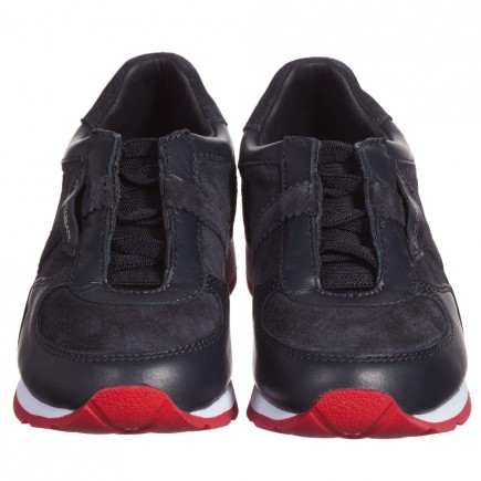 DOLCE & GABBANA Black Suede & Leather Trainers with Red Soles