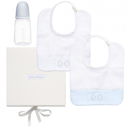 DOLCE & GABBANA Blue Bottle & Bibs Gift Set
