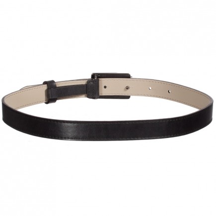 DOLCE & GABBANA Boys Black Leather Belt with Silver Logo Clasp