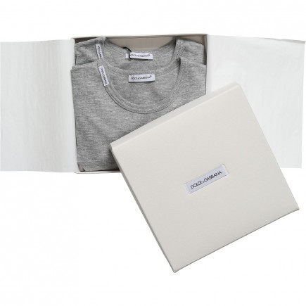 DOLCE & GABBANA Boys Grey T-Shirt Vests (Pack of 2)