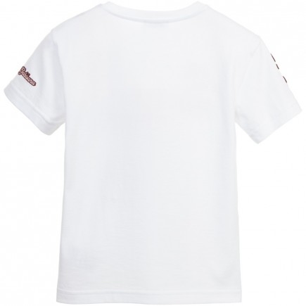 DOLCE & GABBANA Boys White T-Shirt with Appliquéd Badges
