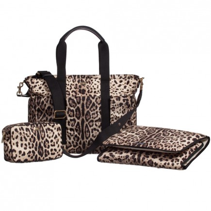 DOLCE & GABBANA Brown Leopard Print Baby Changing Bag (41cm)