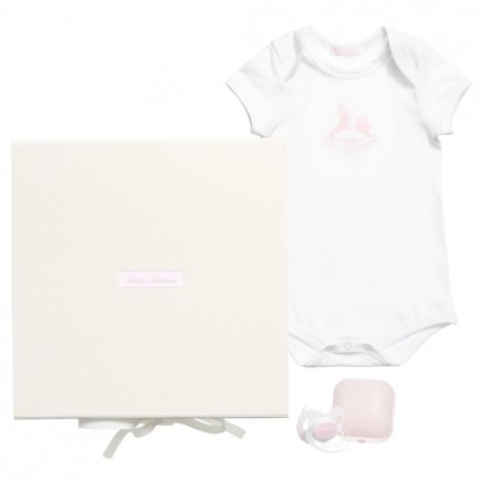 DOLCE & GABBANA Girls Pale Pink Bodyvest & Dummy Baby Gift Set