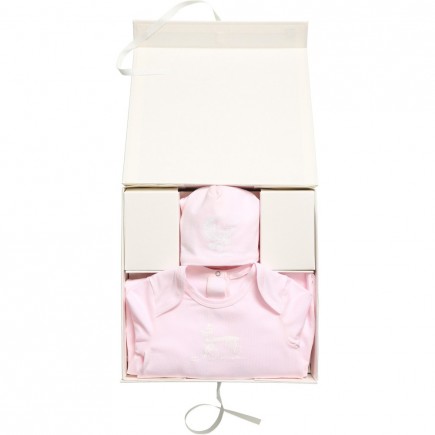 DOLCE & GABBANA Pale Pink Babygrow & Hat in a Gift Box