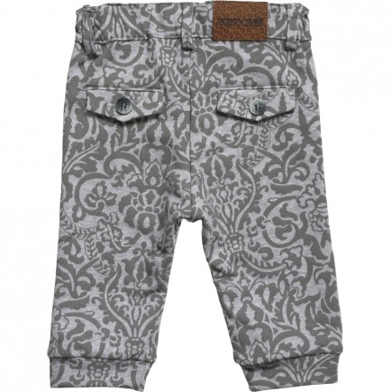 ROBERTO CAVALLI Baby Boys Grey Cotton Jersey Jacquard Trousers
