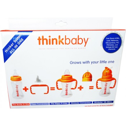 Thinkbaby All_In_One - (2 x 9oz, 2xStageA, 2xStageB, 2 handles, 2 spouts, 2 thinkster tops, 2 travel caps)