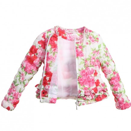 MISS BLUMARINE Baby Girls Floral Puffer Jacket